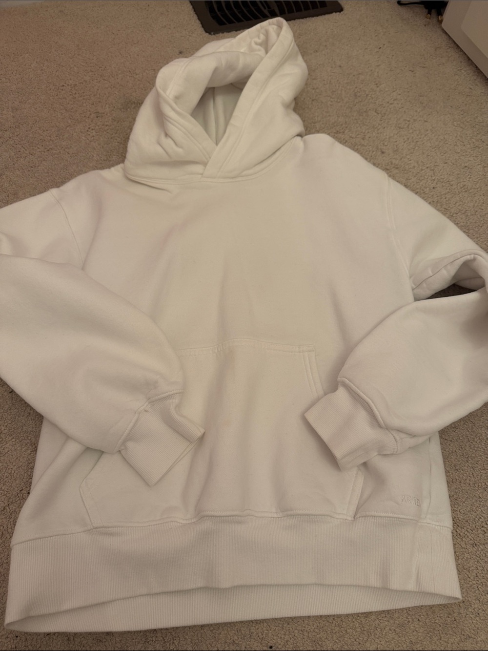 Aritzia Men's White Crewneck Hoodie